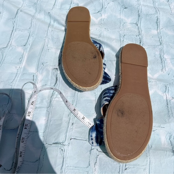 Nine West 9M Tie Dye Denim Espadrilles Casual Slide Sandals Women's EXC - Picture 5 of 7